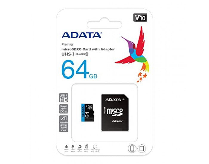 ADATA MICRO SD 64GB MEMORY V10 (1 YEAR)